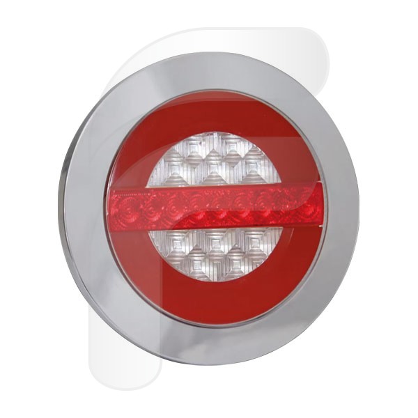 ROUND LED TAIL LIGHT 2 FUNCTIONS CHROME